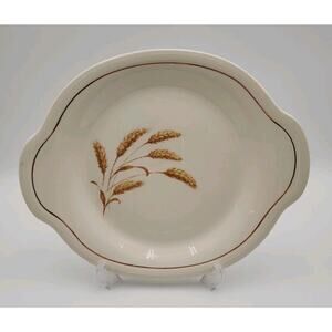 VTG Edwin Knowles Golden Wheat Gold Harvest Platter/Chop Plate 1940's 13'x10.5
